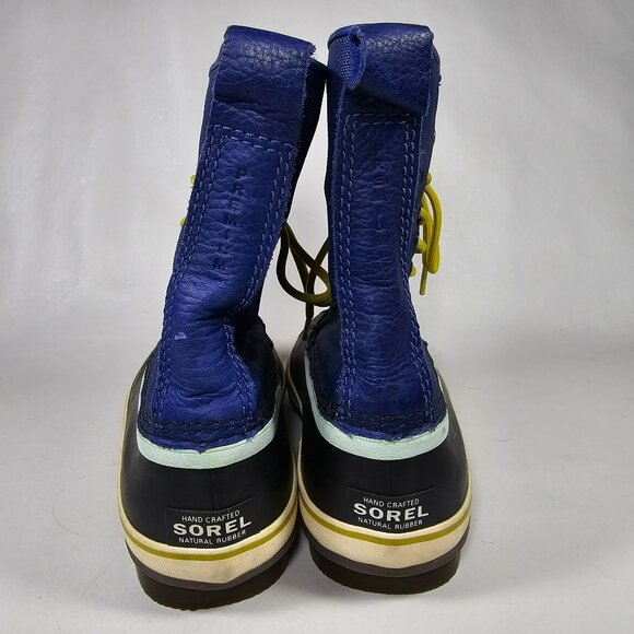 Sorel Womens Waterproof Premium Blue Canvas & Rubber Winter Snow Boots Size 9 - Picture 9 of 11